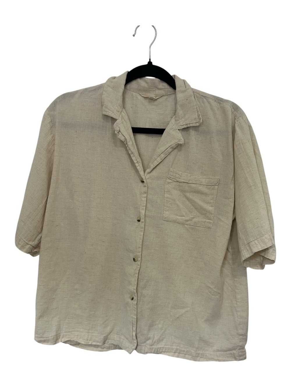 Sim & Sam Linen/Cotton Short-Sleeve Button Down Shirt